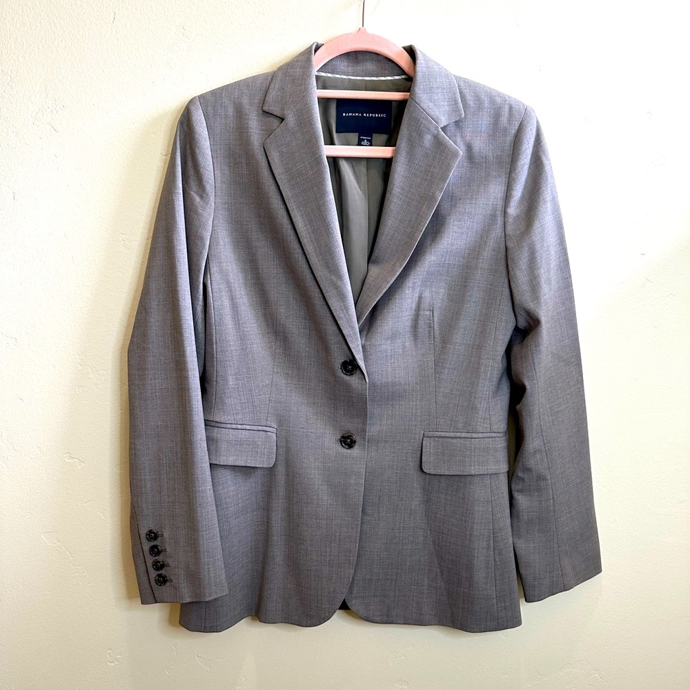 Banana Republic Gray Button Front Blazer Jacket Size 6